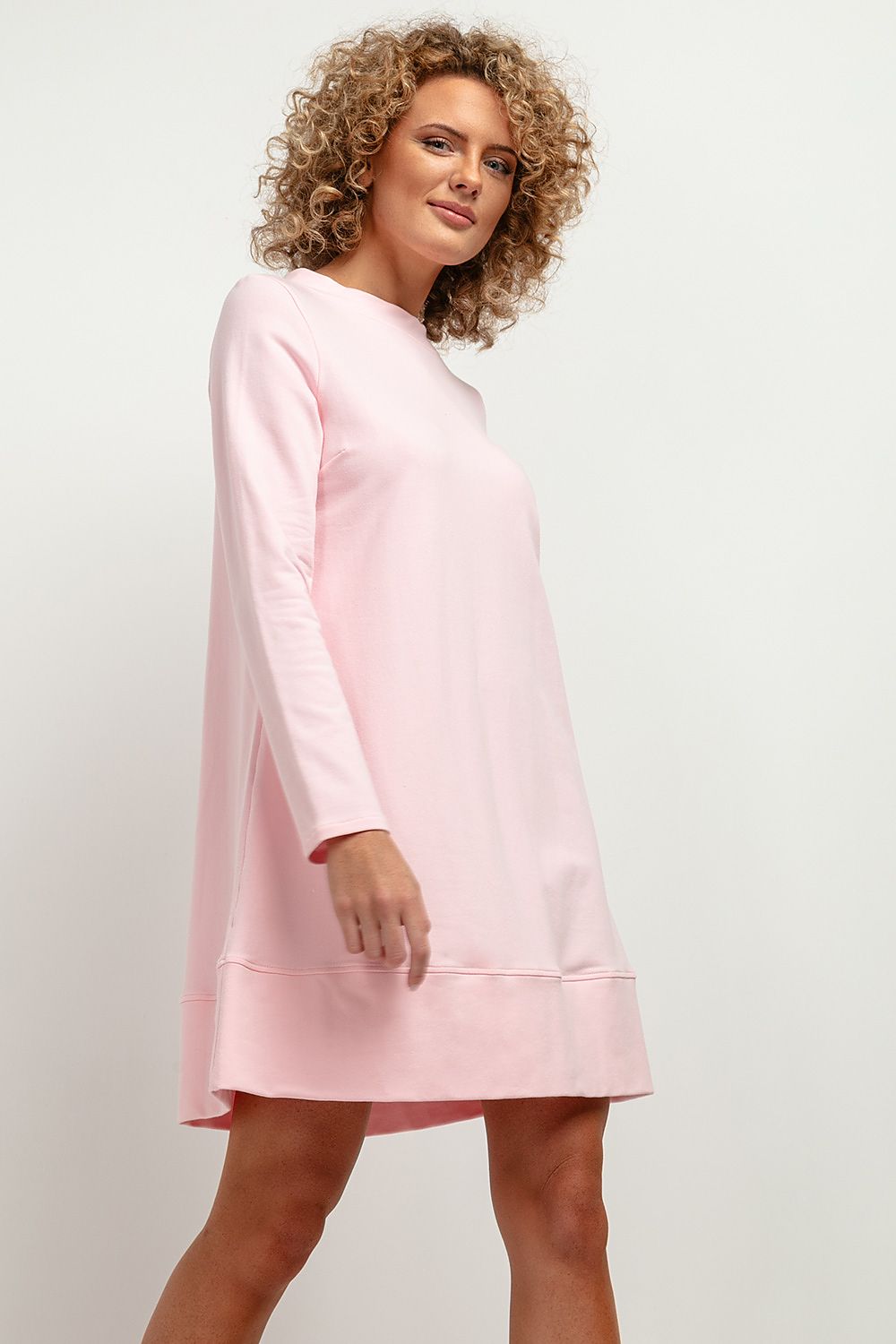 Tessita Knitted Midi Dress displayed elegantly, emphasizing the soft sweatshirt knit and luxurious feel of the OEKO-TEX certified fabric.