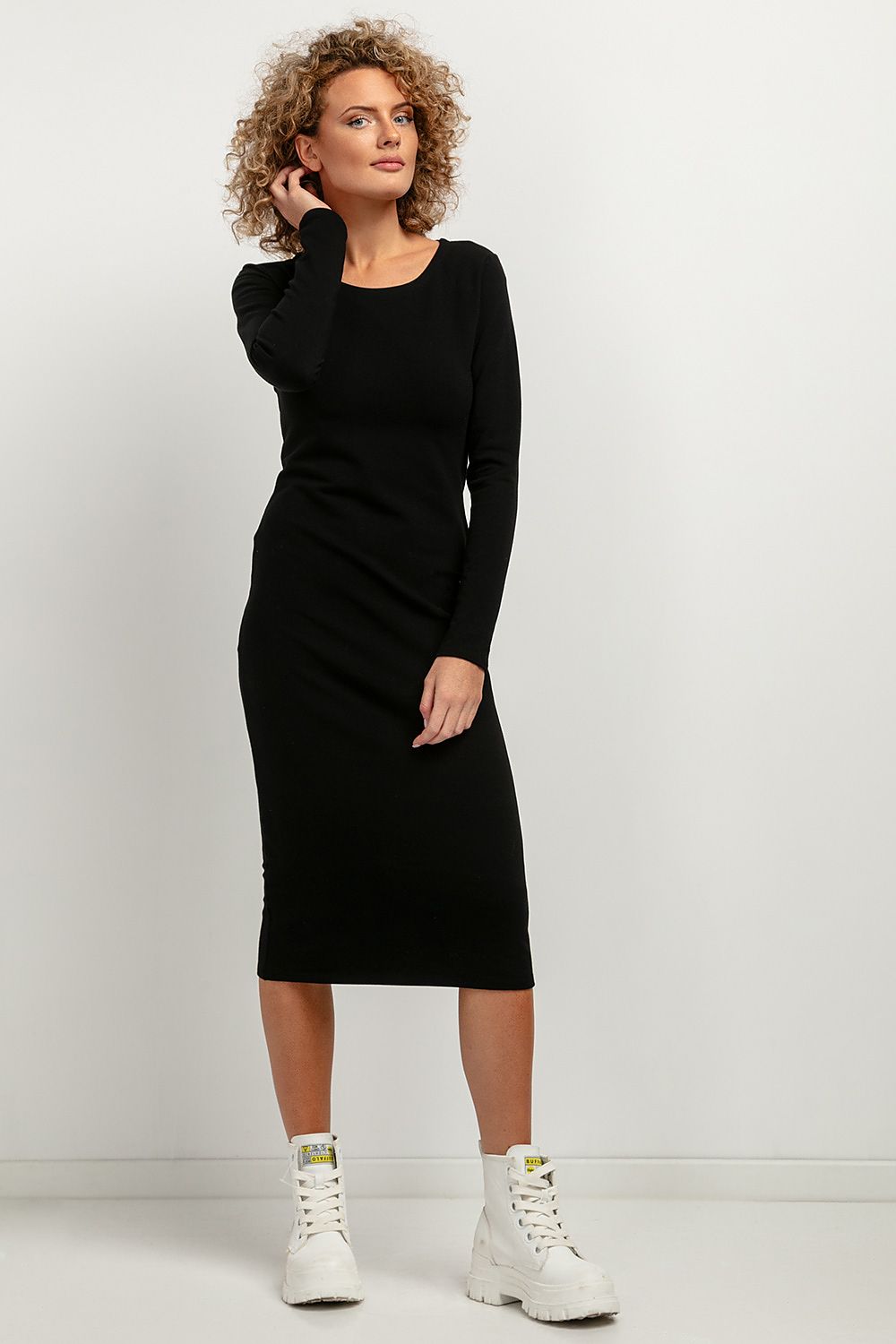 Versatile Tessita Fitted Midi Dress with subtle hem detailing, perfect for creating stylish outfits for any occasion.