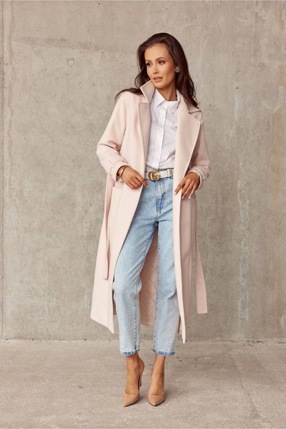 Back view of Roco Fashion's classic cut coat highlighting the fashionable slit detail for movement and style.