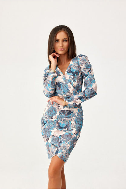 Side view of Roco Fashion's elegant convertible dress, highlighting the stylish buff sleeves and its versatility for various occasions.