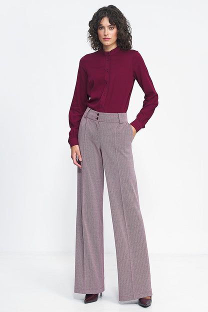 Nife's sophisticated wide leg trousers in premium fabric, designed for a flattering fit and chic style suitable for any occasion.