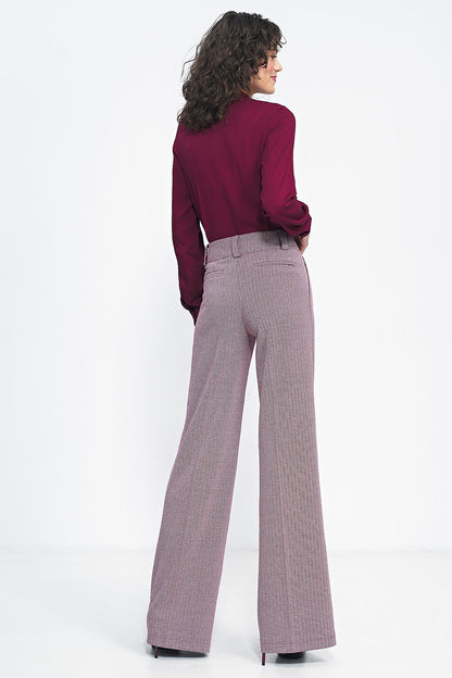 Stylish high waist wide leg trousers by Nife, crafted from luxe materials for an elegant and comfortable look.