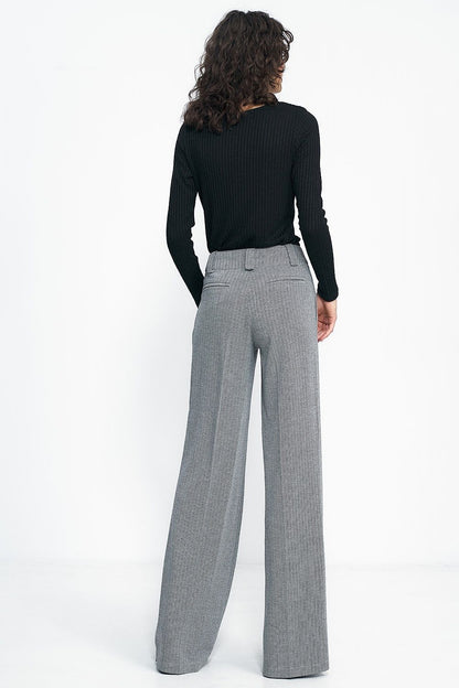 Chic Nife wide leg trousers in sumptuous fabric, designed for an impeccable fit and elevated style for any wardrobe.