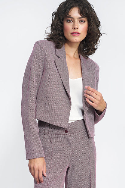 Nife Women's Short Versatile Jacket showcased in a sophisticated setting, ideal for chic office wear.