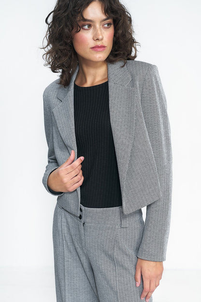 Nife Women's Short Versatile Jacket, elegant design in classic colour, perfect for office and casual wear.