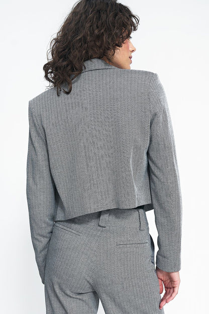 Stylish Nife Women's Short Jacket, showcasing luxurious fabric blend, ideal for sophisticated casual outfits.
