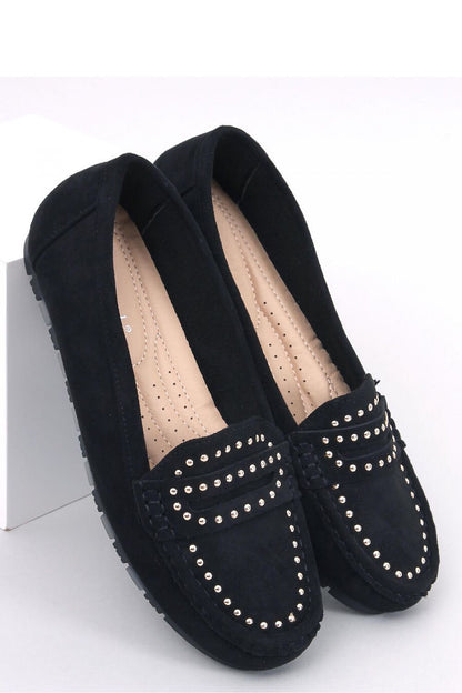 Elegant women's luxury ecological suede moccasins by Inello featuring a unique studded design for exceptional comfort.