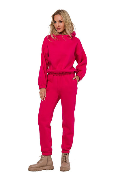 Moe's luxury women's hooded sweatshirt displayed on a model, illustrating impeccable fit and style.