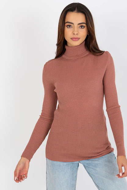 Versatile ribbed acrylic turtleneck sweater by Factory Price, designed for comfortable, stylish everyday wear.