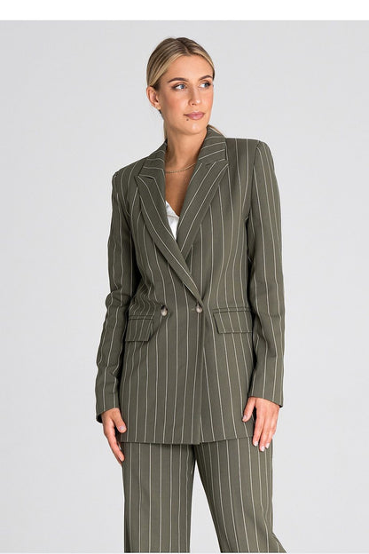Luxury Figl long sleeve double-breasted blazer jacket, ideal for stylish occasions and formal settings.