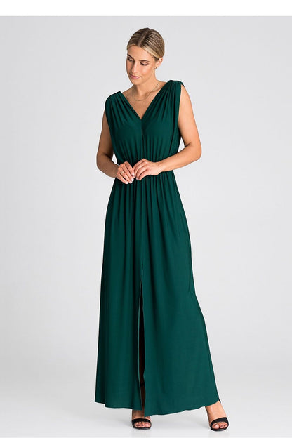Luxurious Figl maxi dress showcasing intricate ruffles and a flattering side slit, perfect for upscale events and celebrations.