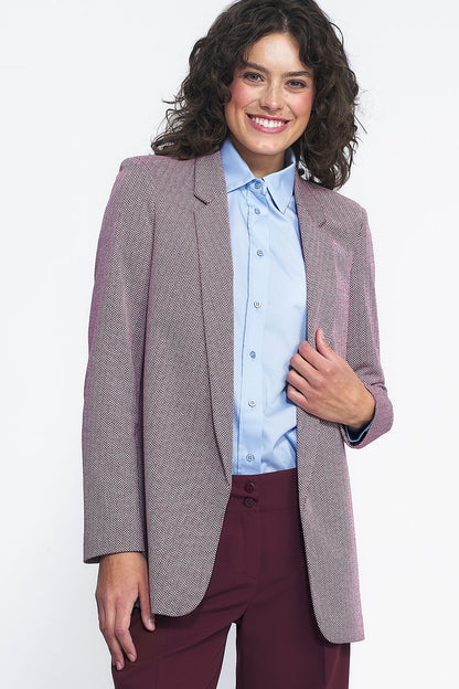 Elegant unlined patterned jacket by Nife, designed for versatile fashion suitable for work and special occasions.