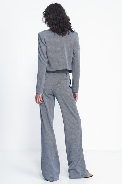 Nife high waist wide leg trousers showcasing luxurious polyester and viscose blend for ultimate comfort and style.