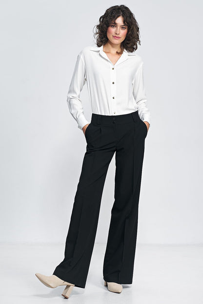 Stylish Nife wide-leg trousers, designed to enhance your silhouette with a flattering fit and elevated waist.