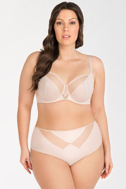 Soft Gorsenia Lingerie bra with adjustable straps and elegant embellishments, perfect for sophisticated daily wear.