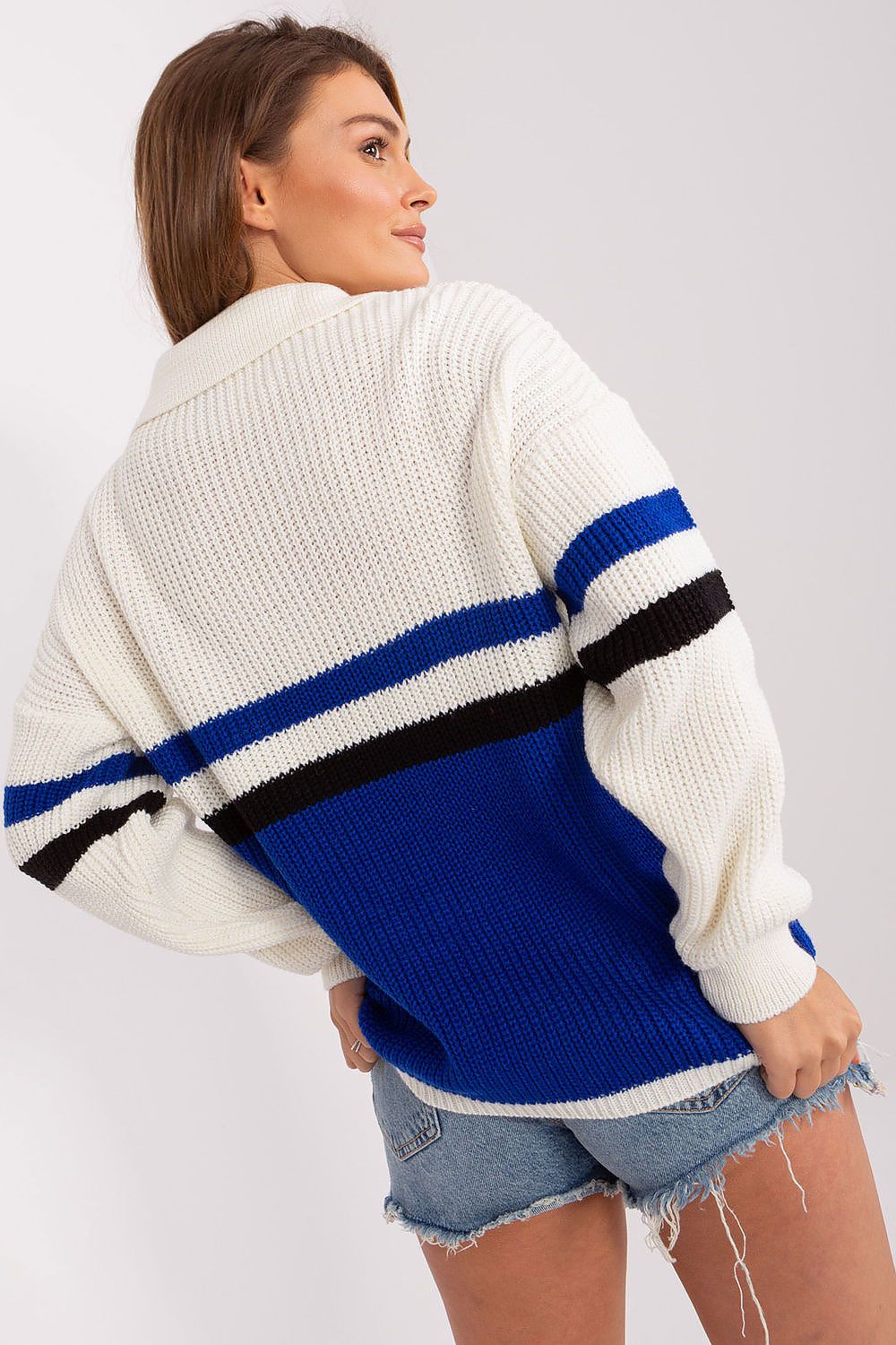 Luxurious Badu acrylic and wool blend sweater with stylish stripes, perfect for both casual and formal occasions.
