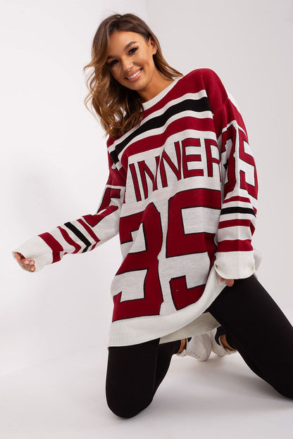 Stylish Badu Extended Cut Jumper, combining warmth and comfort with a standout print, perfect for adding a touch of luxury to everyday wear.