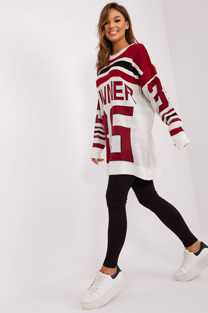 Refined Badu Long Sleeve Acrylic Sweater featuring a remarkable print, designed for modern casual elegance and effortless style.