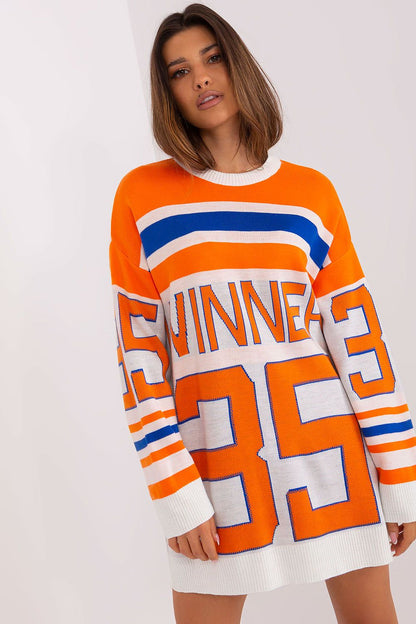 Elegant Badu Extended Cut Sweater, crafted from soft acrylic, highlighted by a chic print ideal for everyday fashion.