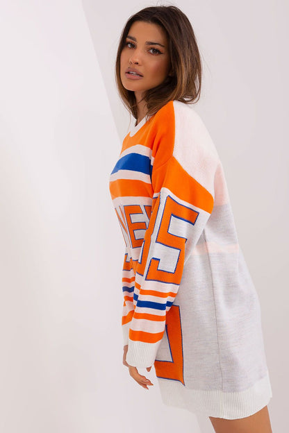 Luxurious Badu Acrylic Sweater, long sleeved with an artistic print, perfect for elevating your casual wardrobe.