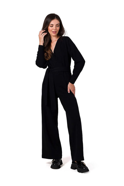Fashionable BeWear Women's Knit Jumpsuit designed with wide legs and luxurious fabric for ultimate comfort and style.