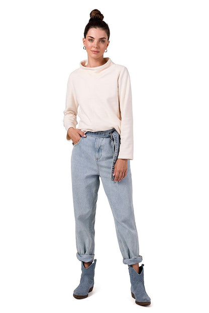 Sophisticated Women's BeWear Turtleneck Sweatshirt, showcasing a casual yet chic design made from soft knit material for a fashionable look.