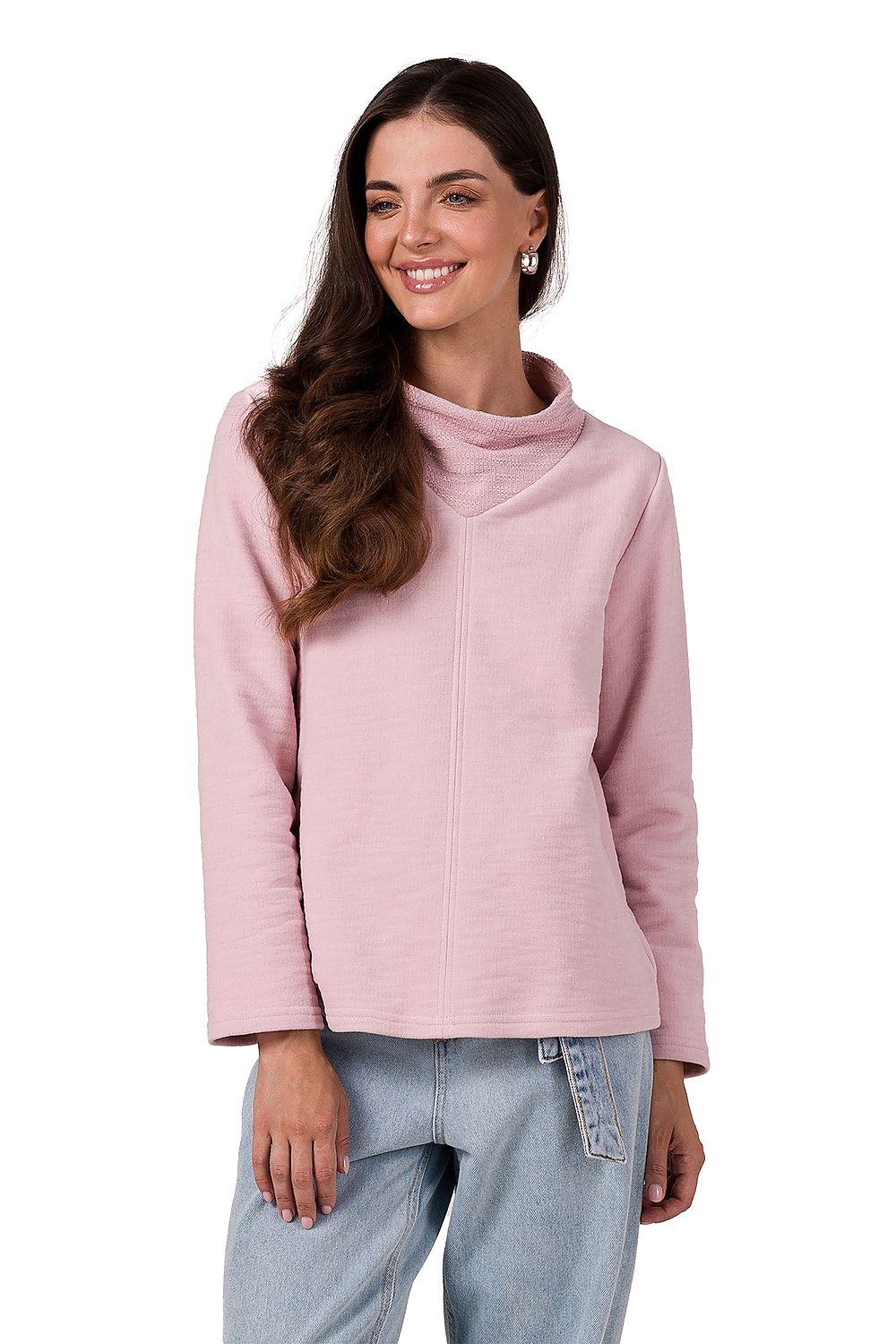 Stylish BeWear Women's Turtleneck Sweatshirt ideal for layering or solo wear, embodying comfort and sophistication.