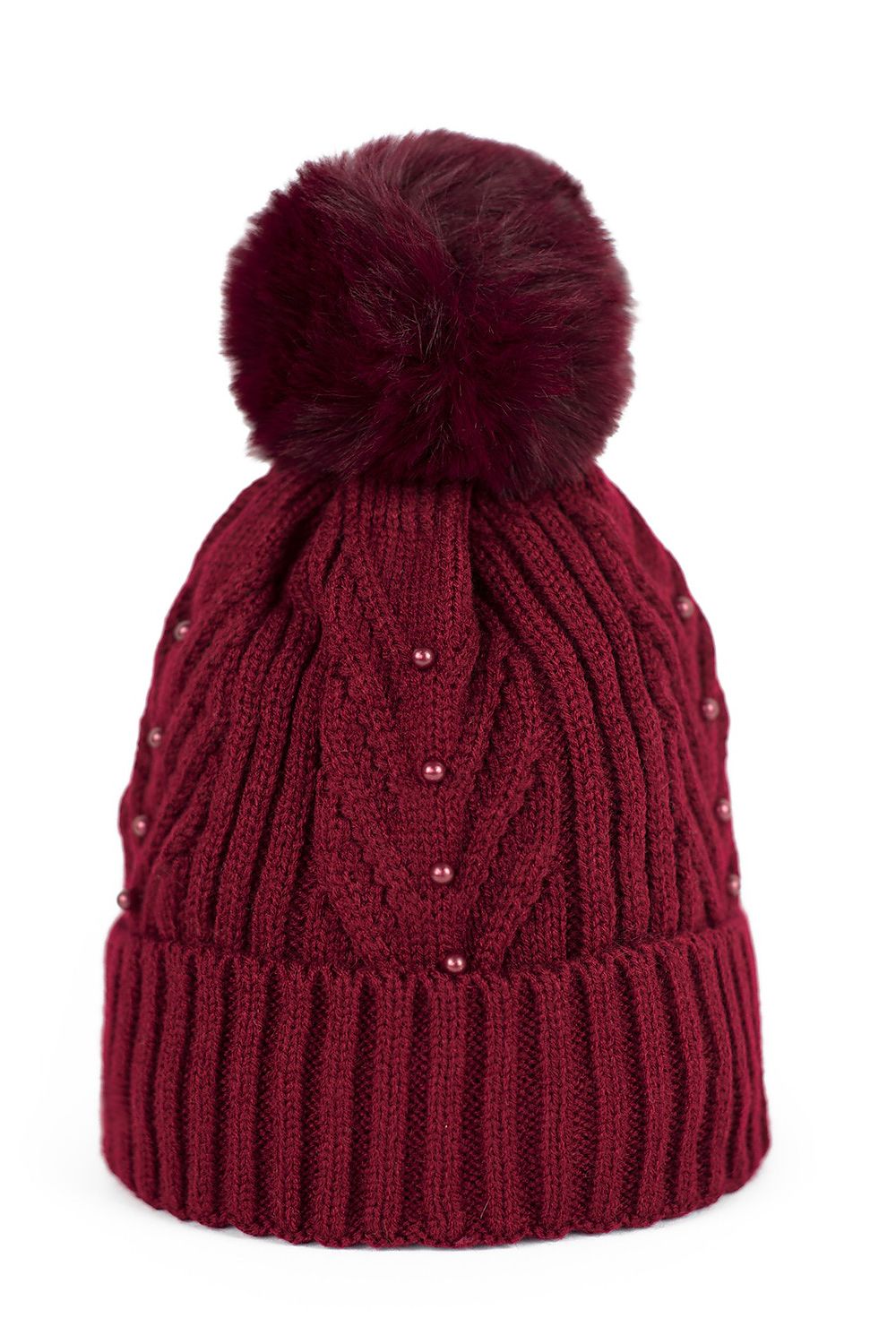 Luxury women's insulated beanie with pom-pom from Art of Polo, designed for warmth and style in cold weather.