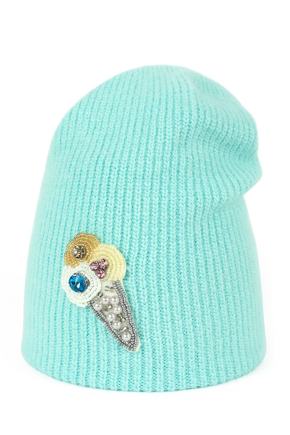 Luxury Angora beanie hat by Art of Polo with sequin patch in soft milky colours, perfect for adding warmth and style to your winter wardrobe.