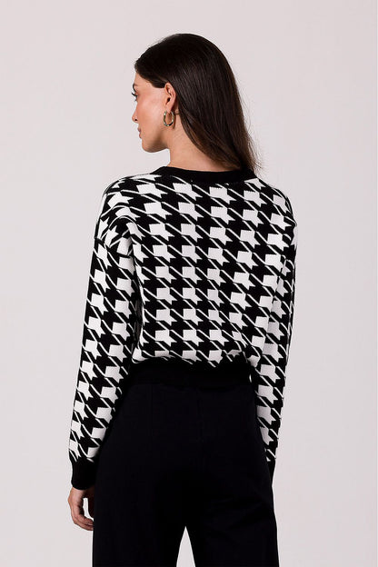 Luxury BE Knit Cardigan in elegant design with decorative buttons, crafted from soft acrylic yarn, perfect for stylish layering.