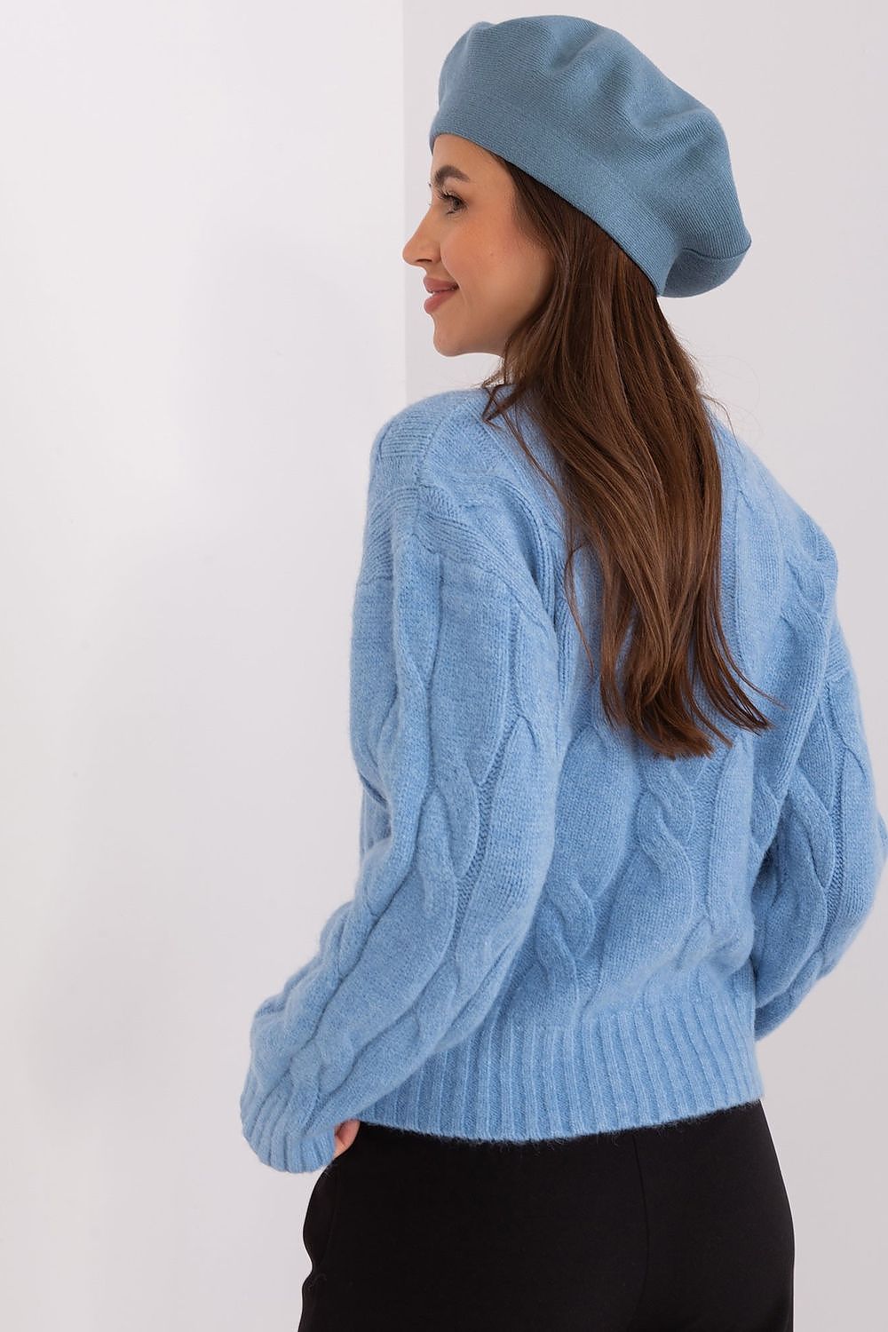 Stylish fashion accessory - chic plain beret adorned with a delicate antenna, perfect for adding a touch of luxury to any outfit, made of acrylic, cotton, and cashmere.