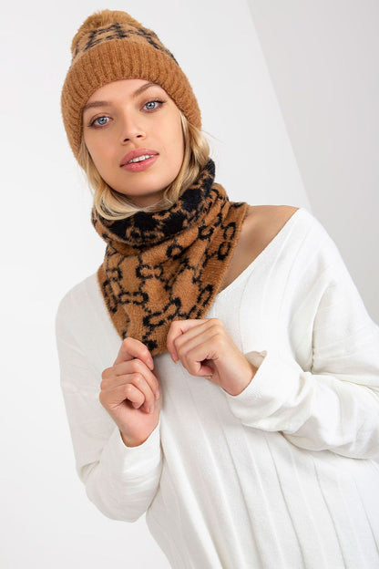 Close-up view of the exquisite texture and pattern of the luxurious infinity scarf, designed for warmth and style.