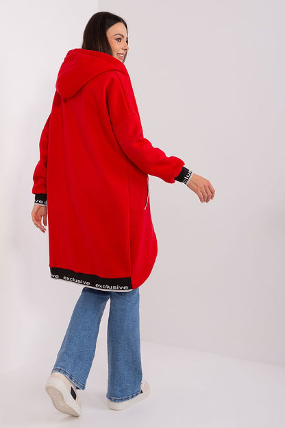 Model showcasing the stylish luxury cotton blend sweatshirt, ideal for sporty and casual wear.