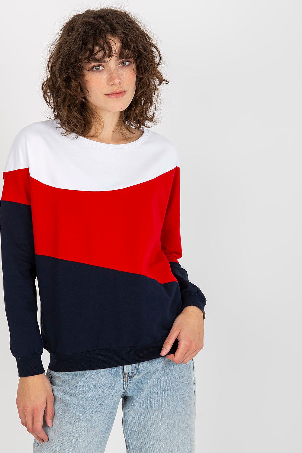 Luxurious Relevance Cotton Blend Sweatshirt featuring a comfort fit, vibrant colourful details, and available in three chic shades, perfect for elevating your casual wardrobe.