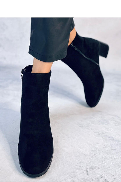 Inello Women's Eco-Suede Heel Boots with a modern design, featuring side zip closure for effortless wear and opulent fur lining for warmth and comfort.