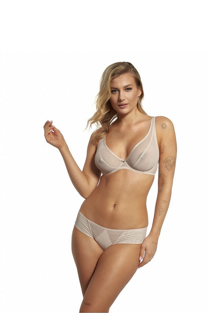 Lupo Line Classic Ecru Mesh Panties displayed in various sizes, emphasizing luxury comfort and refined style in women's underwear.