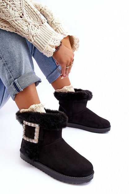 Chic and comfortable snow boots with eco-suede exterior and fur insulation, perfect for elevating your winter wardrobe.