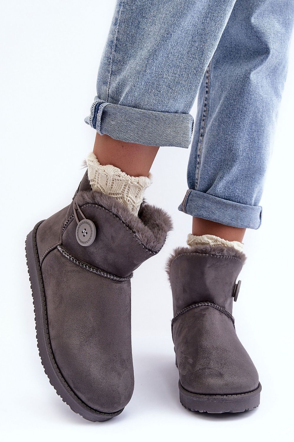 Luxury eco-suede snow boots designed for ultimate comfort and warmth, featuring thick fur insulation, ideal for winter wear.