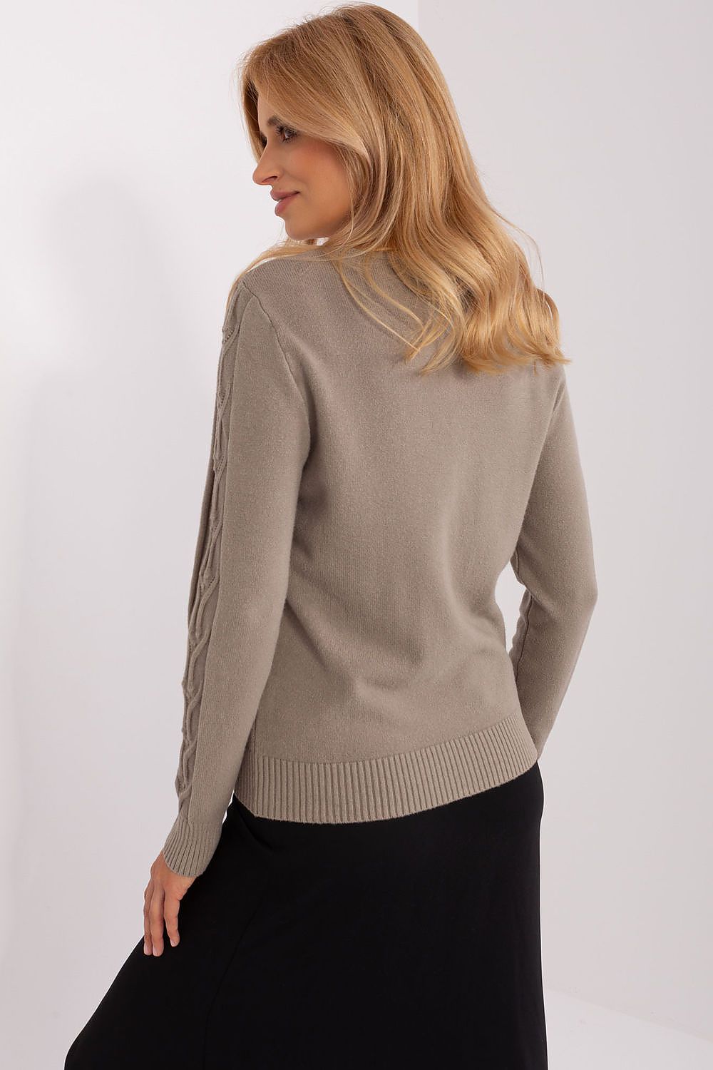 Stylish variegated texture women's jumper, designed for versatility, ideal for casual, work or social occasions.
