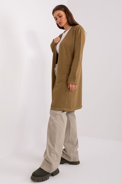 Chic and comfortable long sleeve women's cardigan made from high-quality cotton, showcasing a sophisticated openwork design for a touch of refinement.