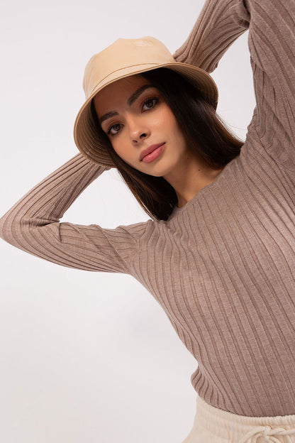 Timeless Women's Classic Ribbed Sweater by Factory Price - Elegant long sleeve design featuring a round neck, perfect for sophisticated layering and versatile styling.