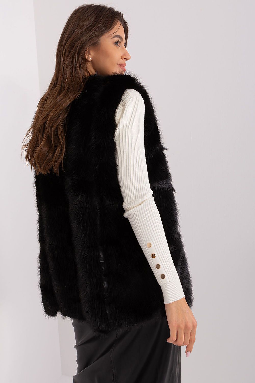 Sophisticated polyester fur gilet by AT, designed for warmth and style during the colder seasons.