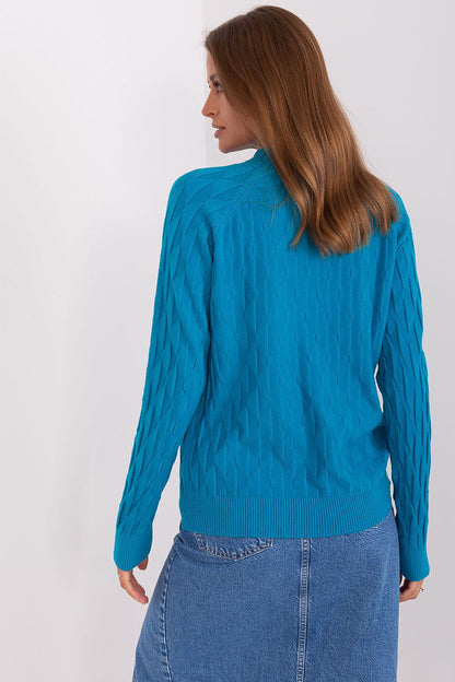 Stylish long-sleeve women's sweater by AT, showcasing a unique variegated texture and providing comfort for colder days.