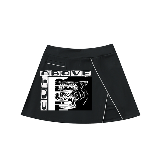 Elegant high-waist A-line skirt for women featuring stylish pockets, perfect for casual and sporty looks. Available in sizes S, M, L, and XL. Crafted for comfort and elegance.