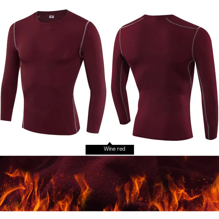 Dazzling Dreams Studio's Men's Compression Top in sophisticated wine red, offering luxurious comfort and performance for active lifestyles.