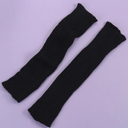 Luxury Long Socks Women's Leg Warmers - Elegant and Cozy Black Fashion Accessory for Winter Style, perfect for layering and enhancing winter outfits.