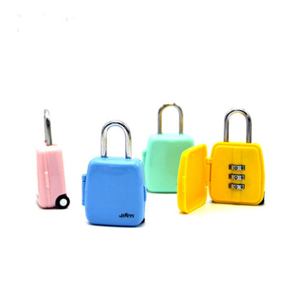 Charming Creative Luggage Cartoon Luggage Combination Lock Padlock set featuring an array of pastel colours, with an emphasis on modern design and functionality for sophisticated travellers.