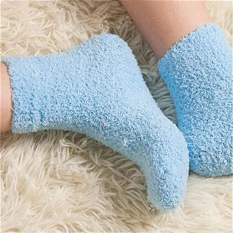 Women's Bed Socks Pure Color Fluffy Warm Winter Christmas