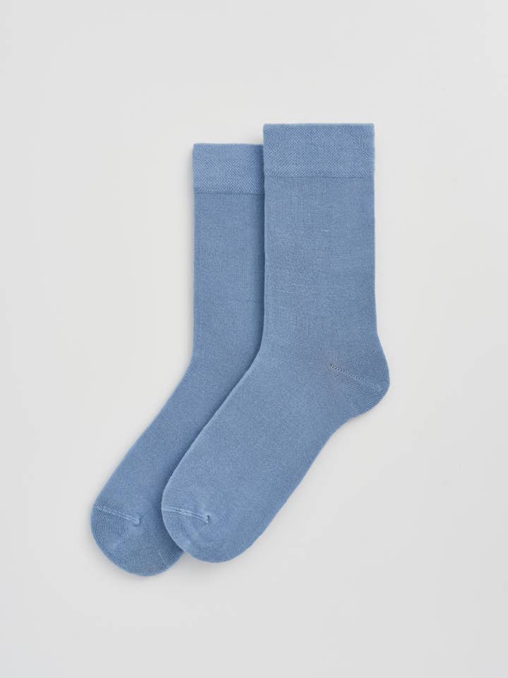 Close-up view of Luxury Bamboo calf-length socks showcasing the fine knit texture and eco-friendly bamboo fabric, perfect for everyday wear.
