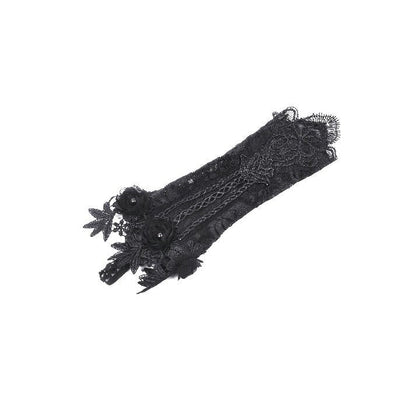 Sophisticated Gothic fingerless gloves with intricate detailing, perfect for those seeking a unique blend of elegance and edge in their fashion.